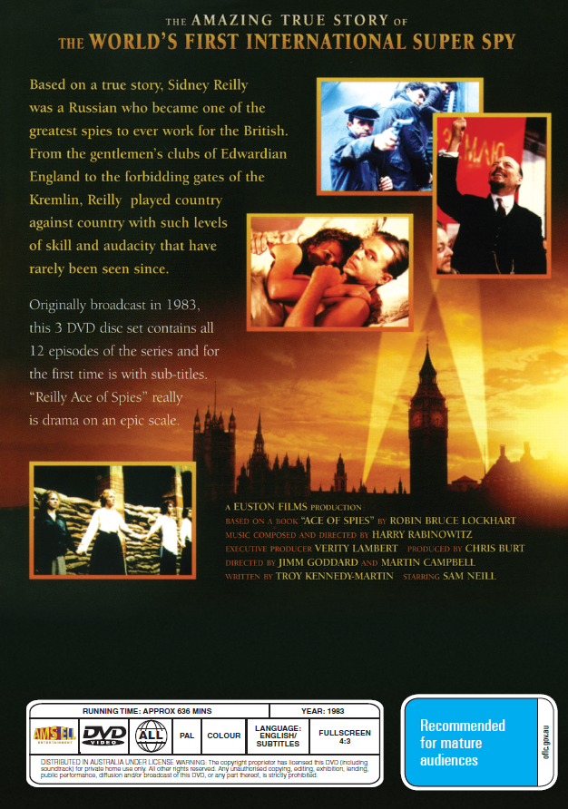 Reilly: Ace of Spies DVD featuring Sam Neill, crime drama, from Rare and Collectible DVDs.