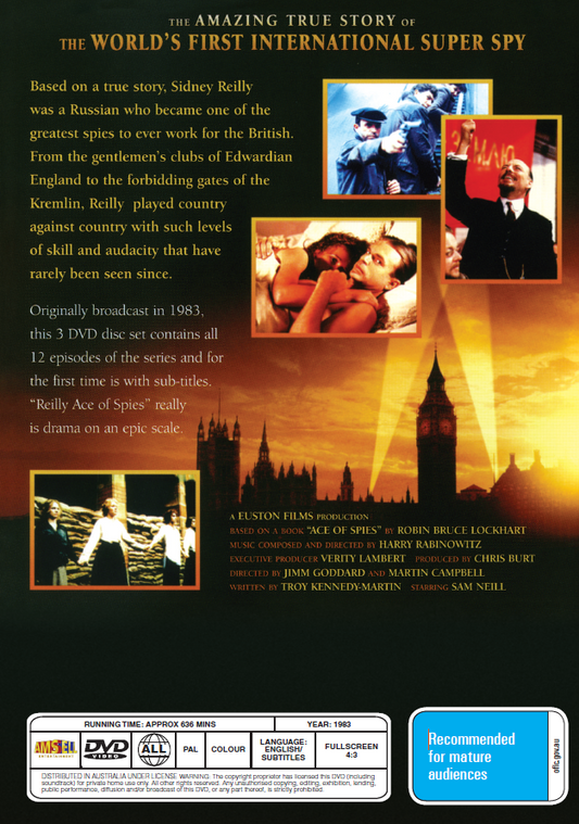 Reilly: Ace of Spies DVD featuring Sam Neill, crime drama, from Rare and Collectible DVDs.