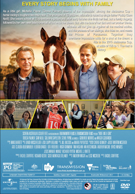 Ride Like A Girl DVD featuring Teresa Palmer and Sam Neill, sports movie from Rare and Collectible DVDs.