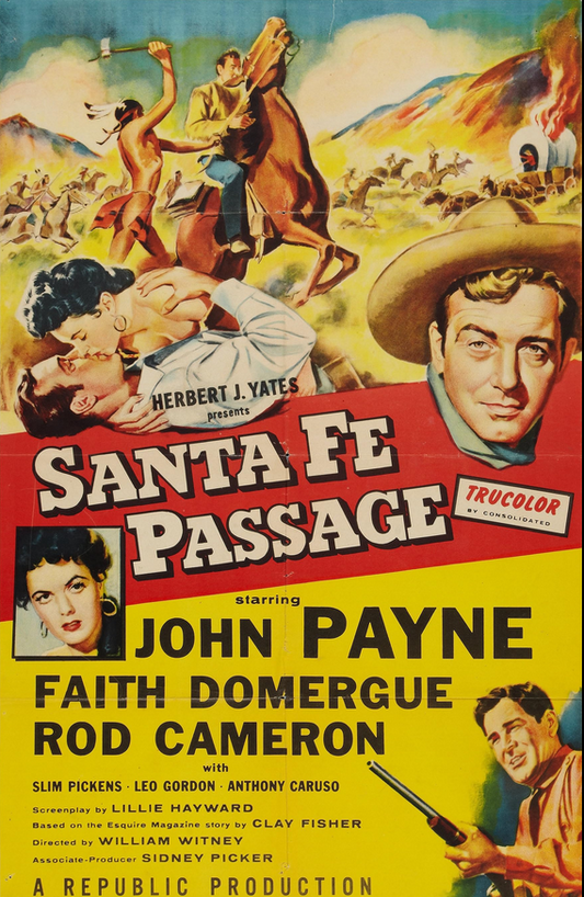 Santa Fe Passage DVD featuring Western movie with John Payne and Faith Domergue, collectible film from RareandCollectibleDVDs.