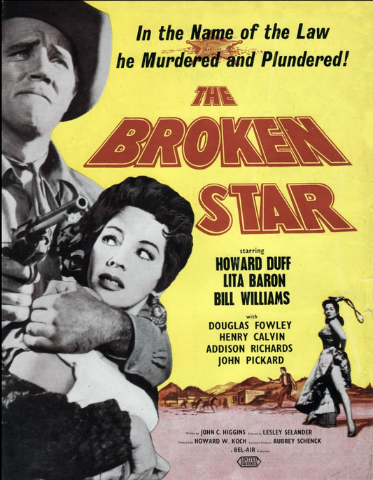 The Broken Star DVD, a 1956 Western film starring Howard Duff, showing the DVD case with movie artwork and title.