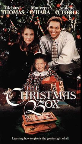DVD cover of The Christmas Box fantasy movie featuring Richard Thomas and Maureen O'Hara, from rareandcollectibledvds.