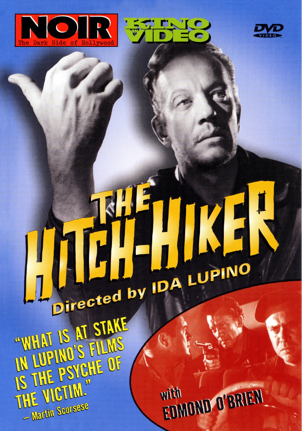 The Hitch-Hiker DVD thriller featuring Edmond O'Brien and Frank Lovejoy, showing the movie cover art with title and cast names.