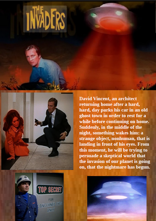 The Invaders Season 1 DVD featuring sci-fi themes with Roy Thinnes and Kent Smith, showing the DVD case with cover art.