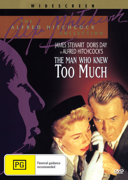DVD of The Man Who Knew Too Much thriller movie featuring James Stewart and Doris Day, from rareandcollectibledvds.