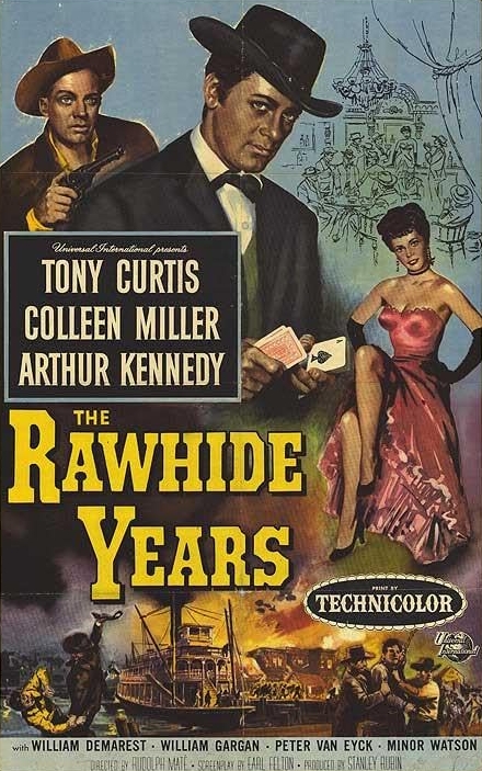 DVD of The Rawhide Years Western movie featuring Tony Curtis and Colleen Miller, collectible movie on DVD from rareandcollectibledvds
