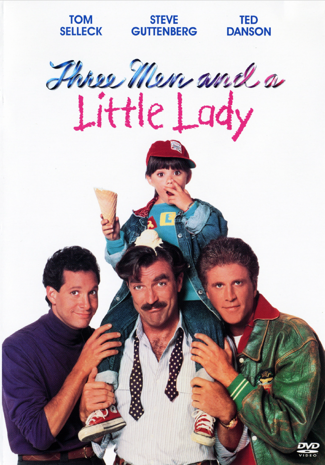 Three Men And A Little Lady DVD featuring Coline Serreau and Sara Parriott, showing the movie cover art.