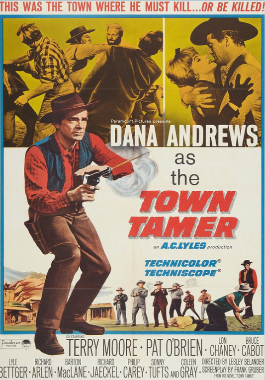 Western movie DVD "Town Tamer" featuring Dana Andrews and Terry Moore, from Rare and Collectible DVDs collection.