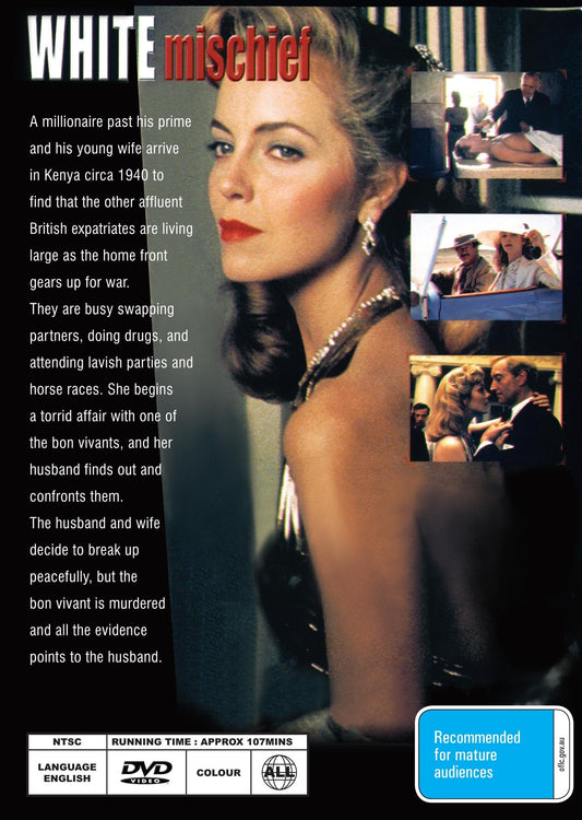 White Mischief DVD thriller featuring Sarah Miles and Joss Ackland, a rare and collectible movie from the Movies and DVDs category.