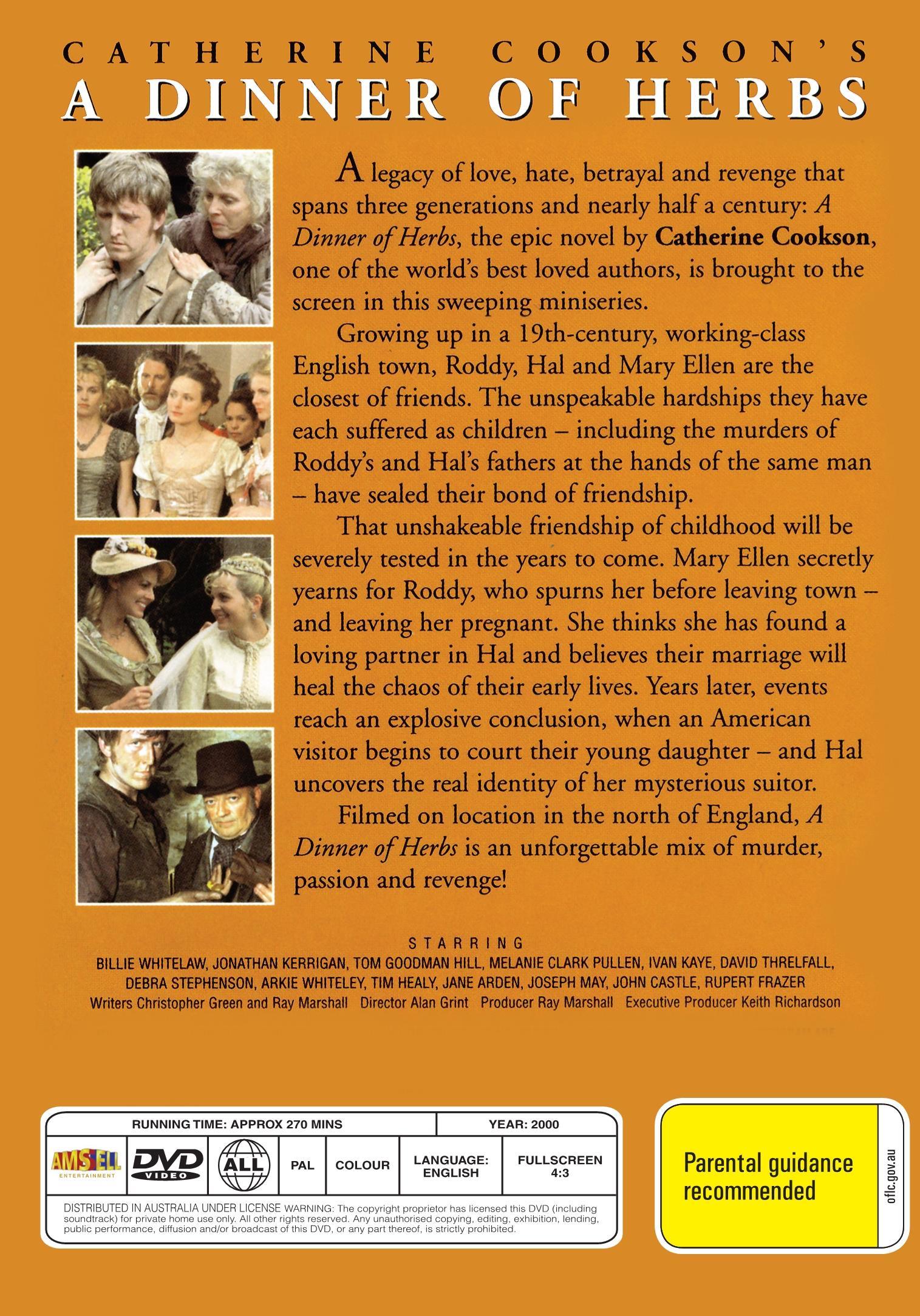 DVD of the drama film "A Dinner of Herbs" featuring Tom Goodman-Hill and Jonathan Kerrigan, from RareAndCollectibleDVDs.