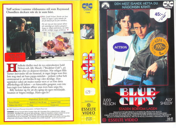 Blue City DVD featuring Judd Nelson and Ally Sheedy, action movie from Rare and Collectible DVDs.
