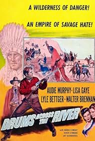 DVD cover of "Drums Across the River" drama starring Audie Murphy and Walter Brennan, featuring a vintage movie scene.