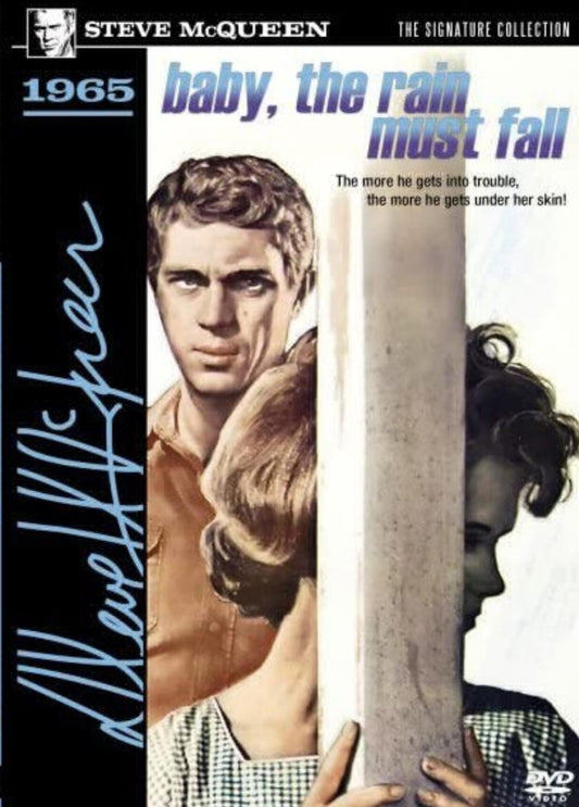 DVD of Baby the Rain Must Fall drama movie featuring Steve McQueen and Lee Remick, displayed on a plain background