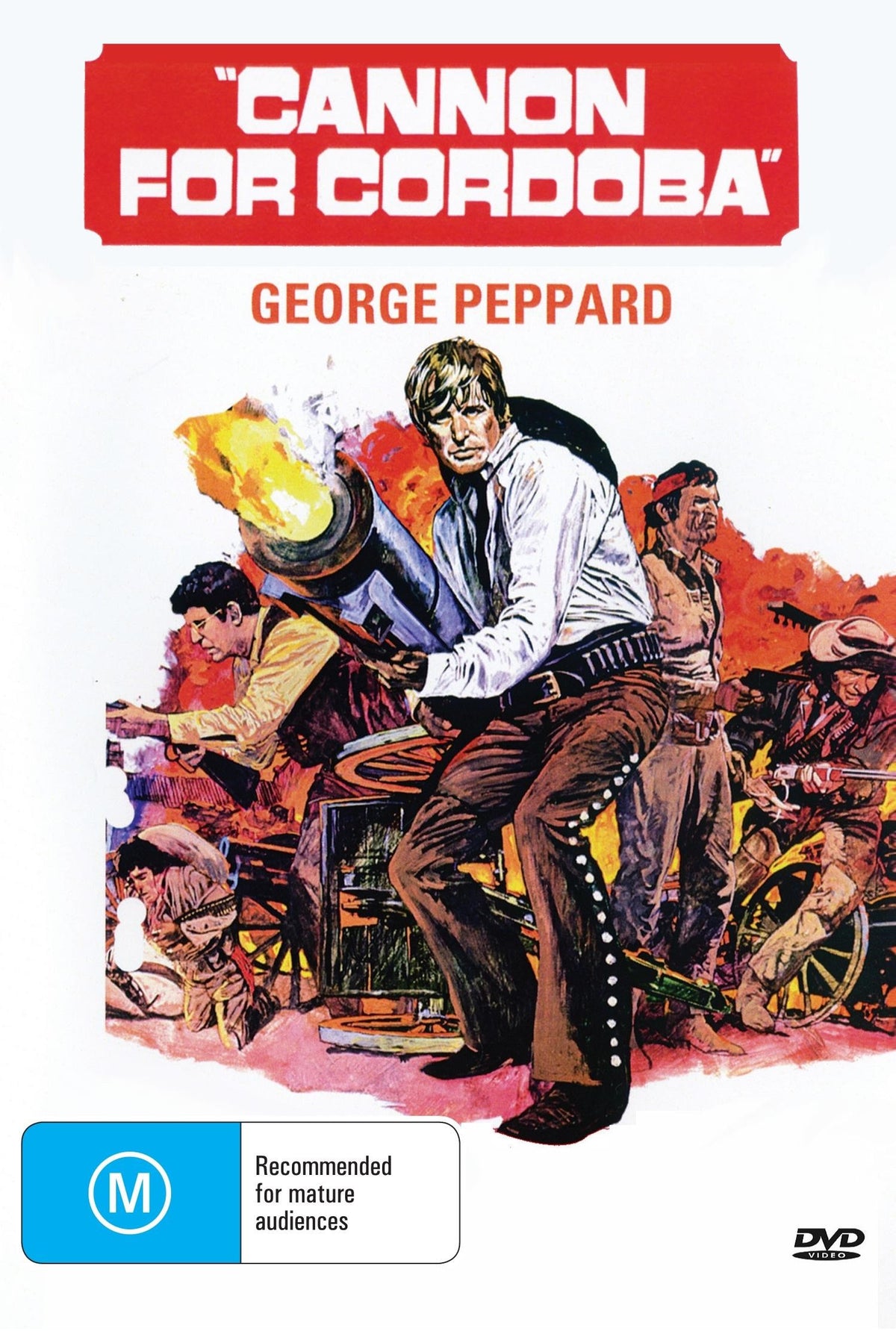 DVD cover of Cannon for Cordoba featuring George Peppard and Giovanna Ralli, a romance movie from the Movies & DVDs collection.
