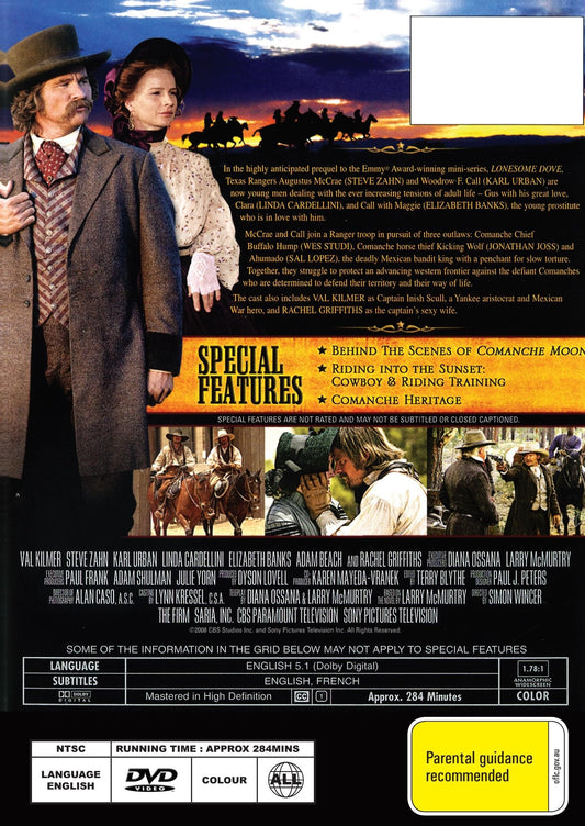 Comanche Moon 2-Disc DVD drama featuring Steve Zahn and Ryan Merriman, collectible movie from Rare and Collectible DVDs