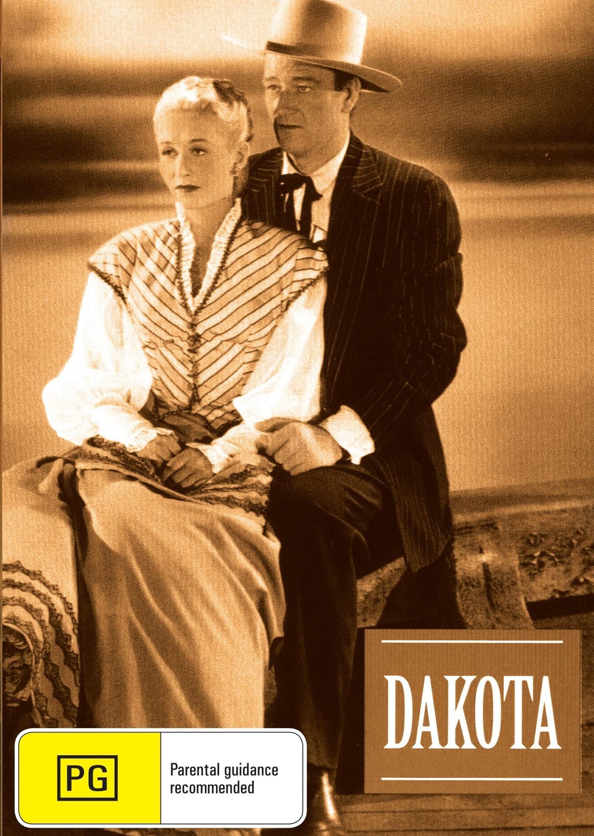DVD cover of the drama film Dakota featuring John Wayne and Vera Ralston, from Rare and Collectible DVDs.