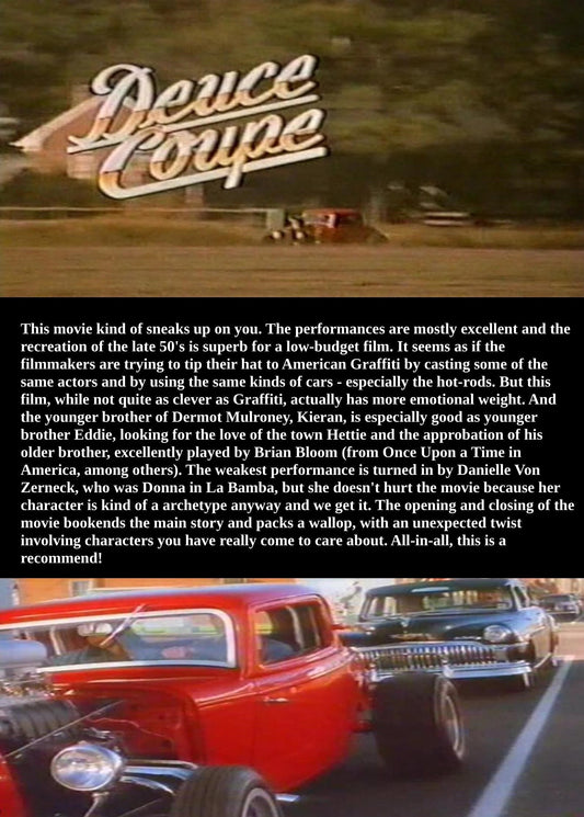 Deuce Coupe DVD featuring drama with Kieran Mulroney and Brian Bloom, part of rareandcollectibledvds movie collection.