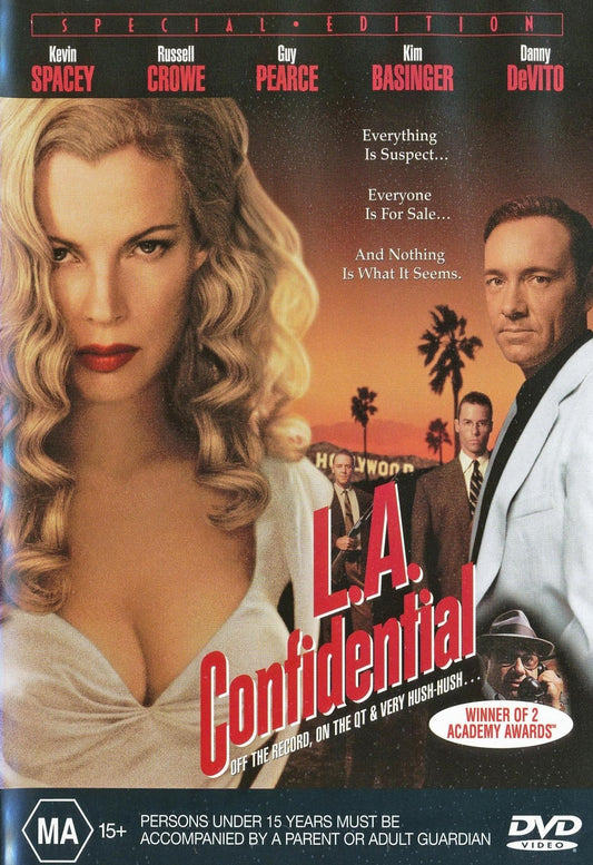 L.A. Confidential DVD featuring Kevin Spacey and Russell Crowe, crime movie from Rareandcollectibledvds, high-quality film collection