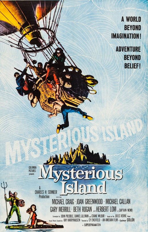 DVD cover of Mysterious Island sci-fi adventure movie featuring Michael Craig and Joan Greenwood, from rareandcollectibledvds.