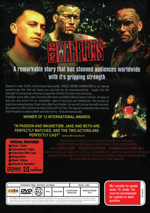 Once Were Warriors DVD featuring Temuera Morrison, crime and drama film from the Movies & DVDs collection.