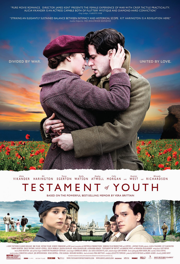 Testament of Youth DVD featuring Alicia Vikander and Kit Harington, a historical biography movie from RareandCollectibleDVDs