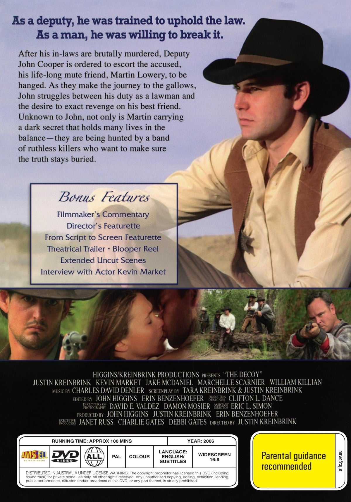 The Decoy on DVD, Western movie featuring Justin Kreinbrink and Howard Allen, from RareAndCollectibleDVDs.