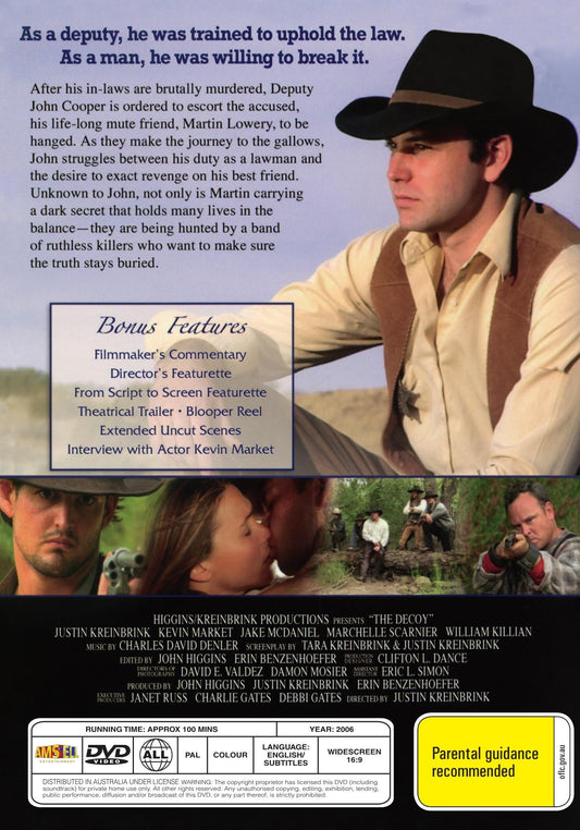 The Decoy on DVD, Western movie featuring Justin Kreinbrink and Howard Allen, from RareAndCollectibleDVDs.