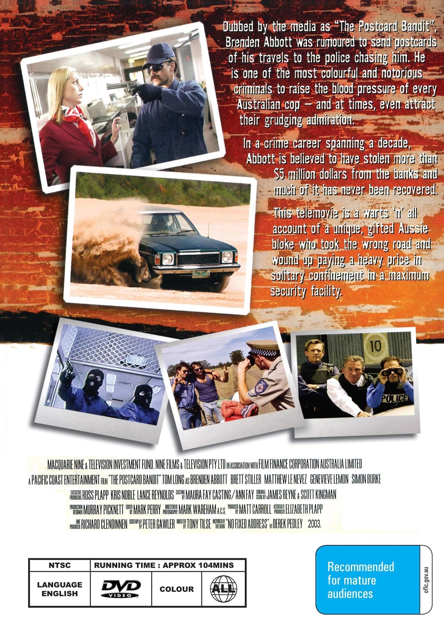The Postcard Bandit DVD featuring crime drama with Tom Long and Brett Stiller, from Rare and Collectible DVDs.