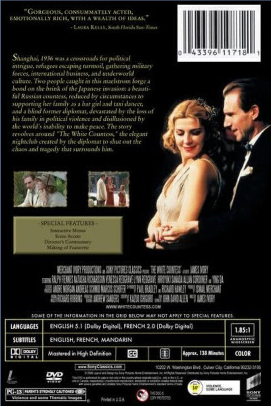 The White Countess DVD featuring Ralph Fiennes and Natasha Richardson, a historical movie from the Movies & DVDs collection.