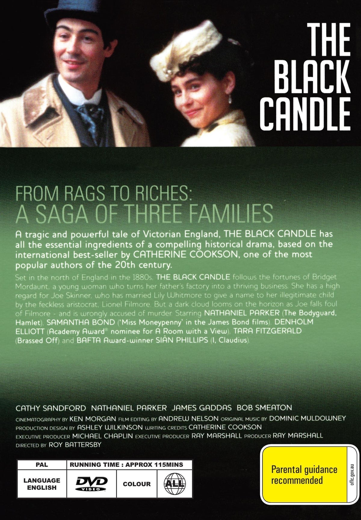 The Black Candle DVD featuring drama with Cathy Sandford and Nathaniel Parker, image of the DVD case and cover art.