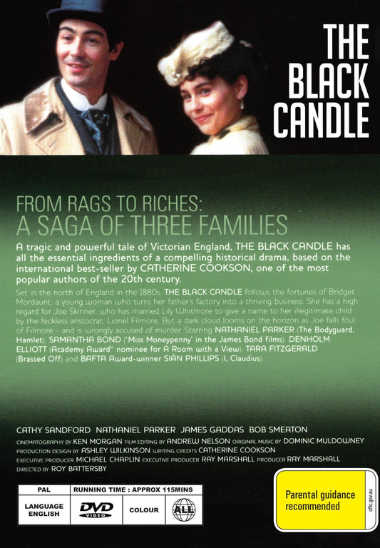 The Black Candle DVD featuring drama with Cathy Sandford and Nathaniel Parker, image of the DVD case and cover art.
