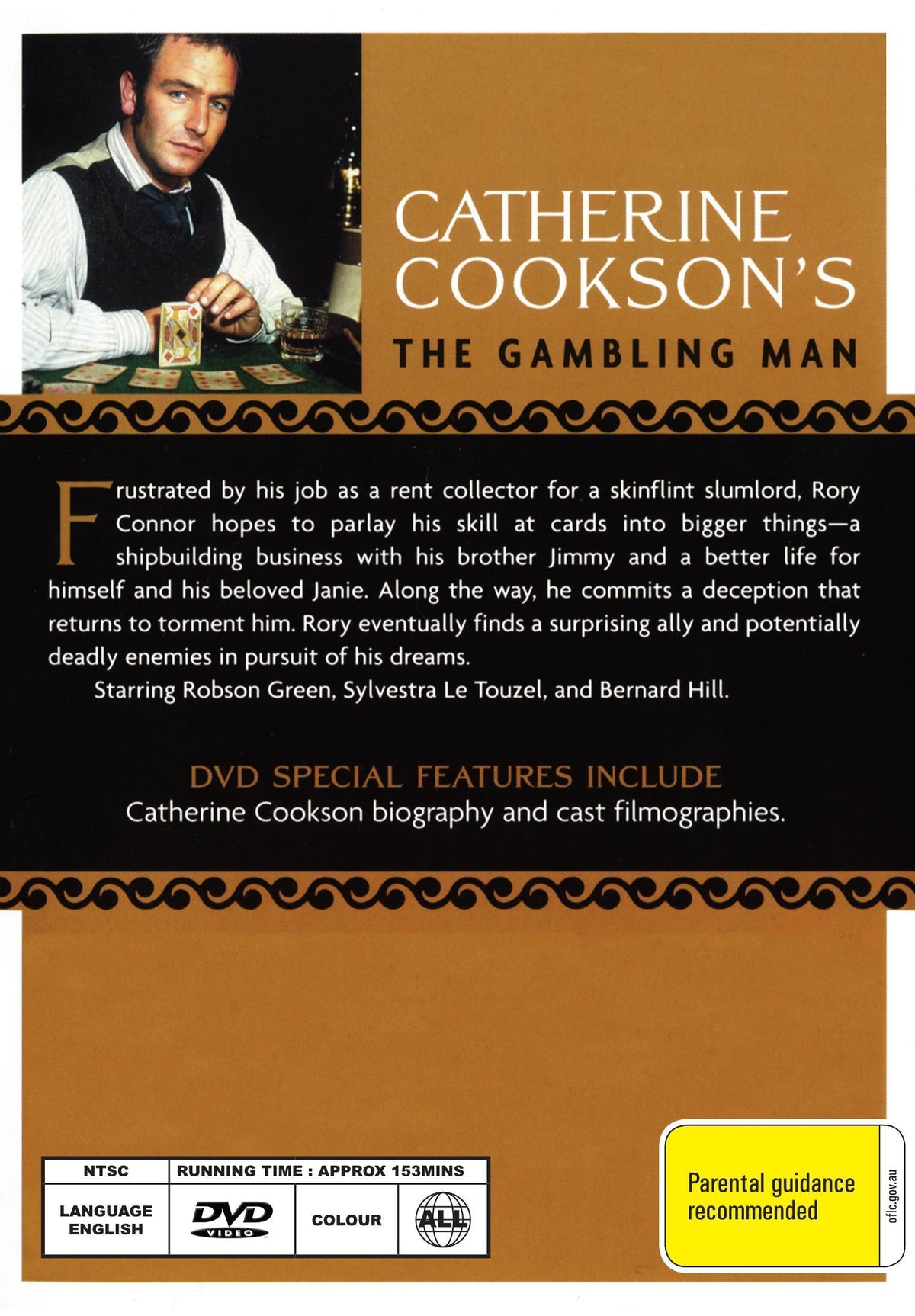DVD cover of "The Gambling Man" drama featuring Robson Green and Bernard Hill, from Rare and Collectible DVDs.