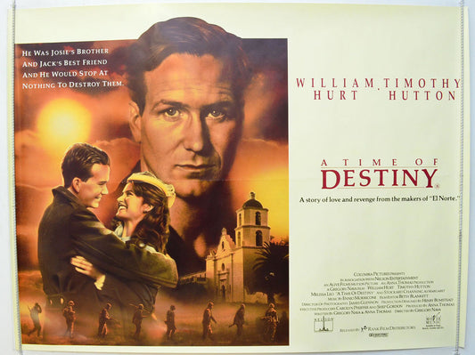 DVD cover image of "A Time of Destiny" drama featuring William Hurt and Timothy Hutton, provided by Rare and Collectible DVDs.