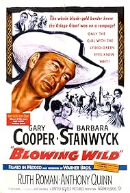 DVD cover for "Blowing Wild" featuring Gary Cooper and Barbara Stanwyck, adventure film from the rareandcollectibledvds collection