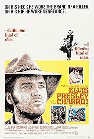 DVD cover of Charro! featuring Elvis Presley and Ina Balin, showcasing Western film imagery with vintage design elements.