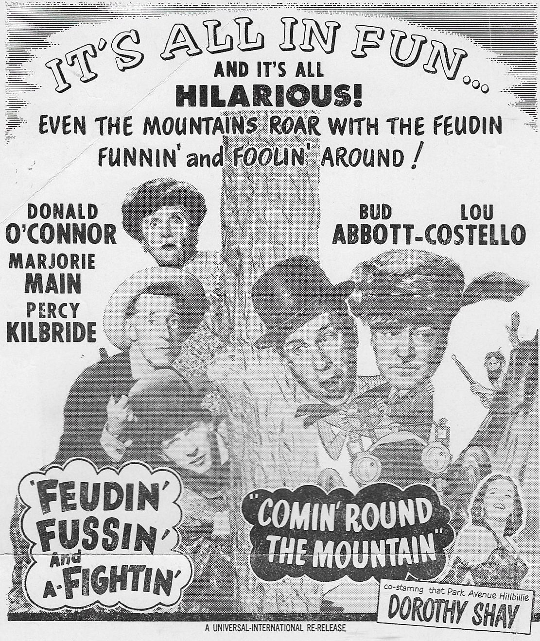 DVD cover of "Comin' Round the Mountain" comedy featuring Bud Abbott and Lou Costello, from rareandcollectibledvds.