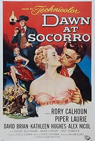 DVD cover of Dawn at Socorro Western film starring Rory Calhoun and Piper Laurie, featuring vintage Western movie artwork.