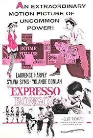 DVD cover of the drama film "Expresso Bongo" featuring Laurence Harvey and Sylvia Syms, from rareandcollectibledvds.