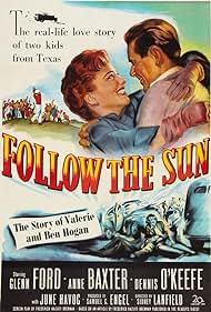 DVD cover of "Follow the Sun: The Ben Hogan Story" featuring Glenn Ford and Anne Baxter, drama film from RareandCollectibleDVDs.