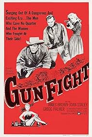 Western DVD titled Gun Fight featuring James Brown and Joan Staley, with cover art showing action scenes and vintage film imagery.