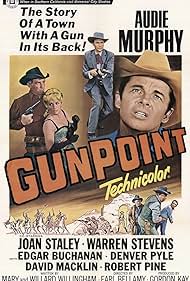 DVD cover of "Gunpoint" drama starring Audie Murphy and Joan Staley, featuring a classic film scene from the rareandcollectibledvds collection