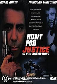 DVD cover of "In The Line Of Duty: Hunt For Justice" thriller featuring Adam Arkin and Nicholas Turturro, from rareandcollectibledvds