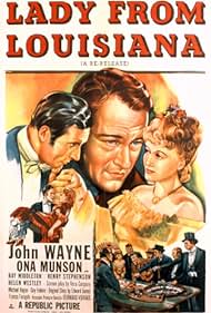 DVD cover of Lady From Louisiana featuring John Wayne and Ona Munson, showcasing vintage romance movie art.