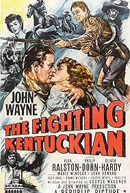 DVD cover of The Fighting Kentuckian featuring John Wayne and Vera Ralston, showcasing a vintage adventure film.