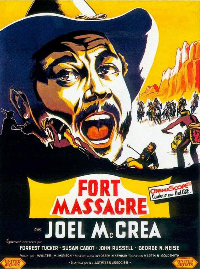 Fort Massacre DVD featuring Western film with Joel McCrea and Forrest Tucker, classic Western movie on Timeless Classic DVD.