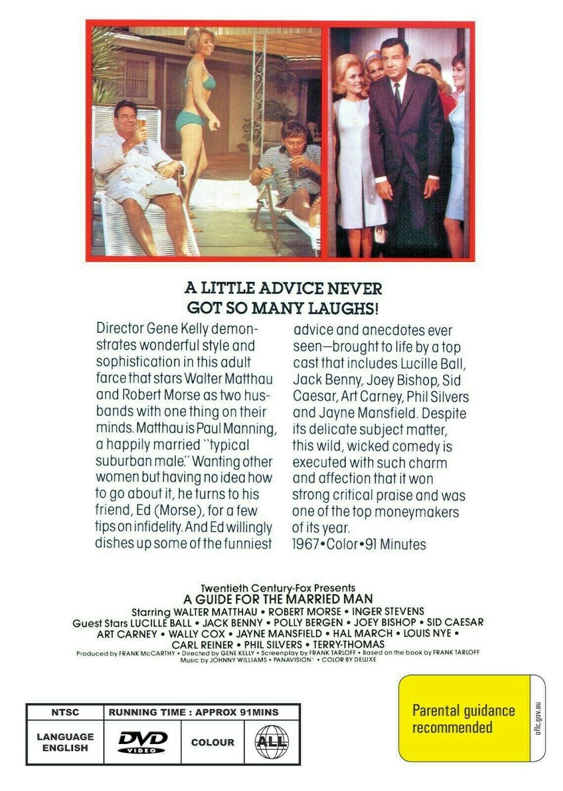 DVD cover of "A Guide for the Married Man" comedy starring Walter Matthau and Inger Stevens from Timeless Classic DVD.