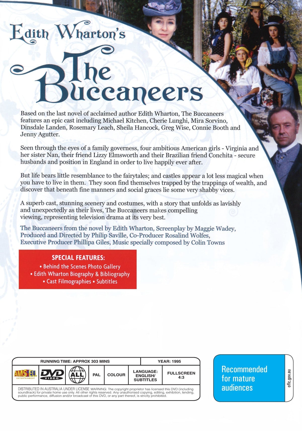 The Buccaneers DVD featuring Carla Gugino and Alison Elliott, adventure movie from Timeless Classic DVD collection.