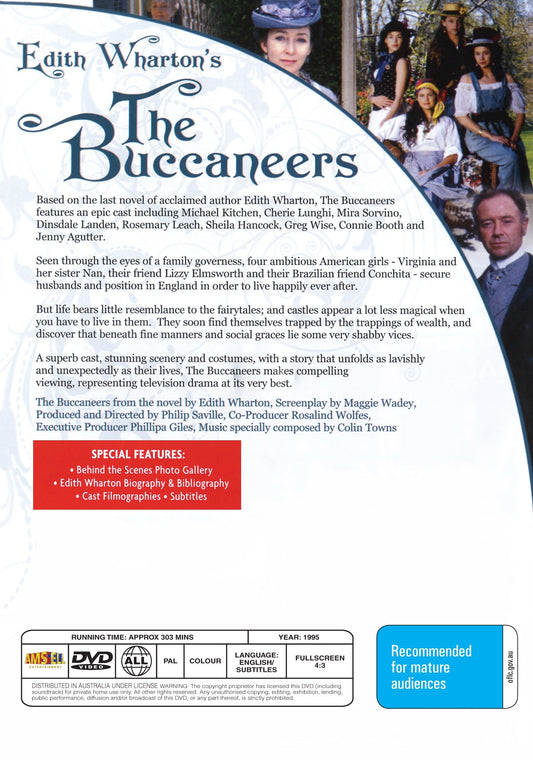 The Buccaneers DVD featuring Carla Gugino and Alison Elliott, adventure movie from Timeless Classic DVD collection.