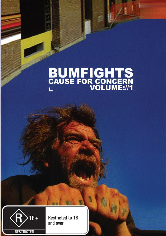 Rare DVD of Bumfights Vol 1: Cause For Concern, a documentary film featuring Donald Brennan, from the New Movies and DVDs collection.