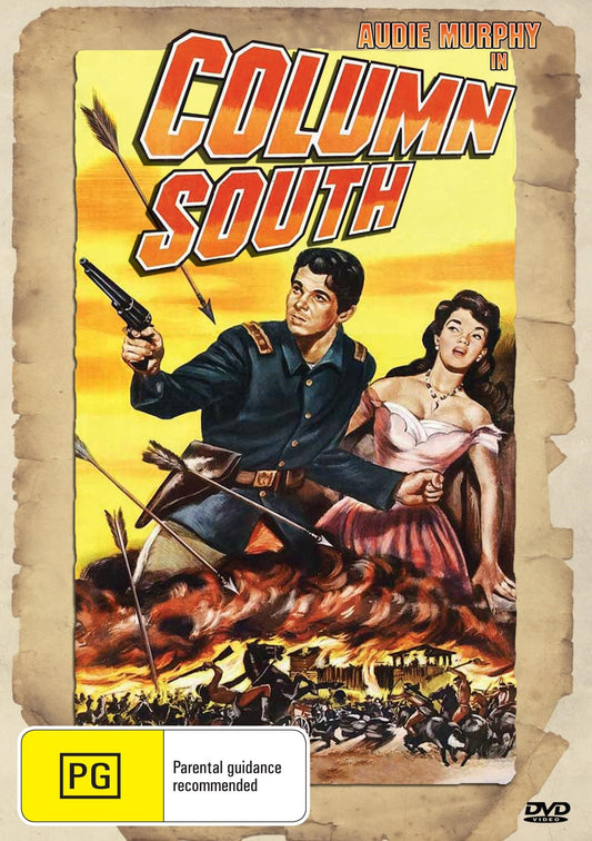 DVD cover of "Column South" Western movie starring Audie Murphy and Joan Evans, from Rare and Collectible DVDs.